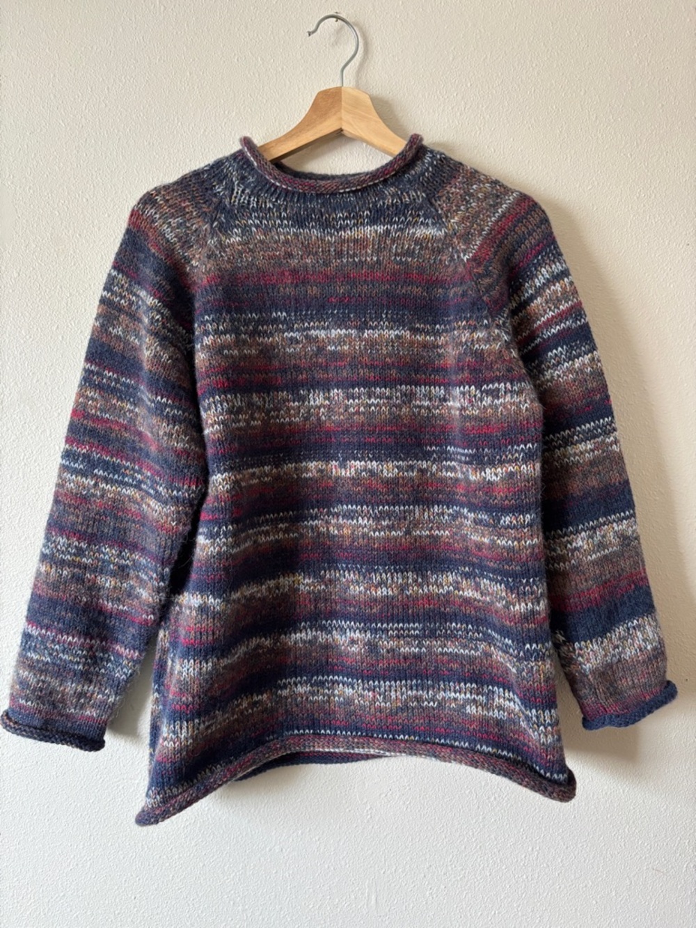 American South Side Alpaca Blend Roll Neck Multicolor Sweater